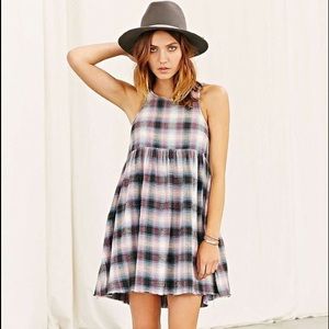 Somedays Lovin Plaid babydoll dress. Sz M